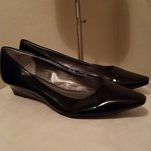 Black Patent low wedges